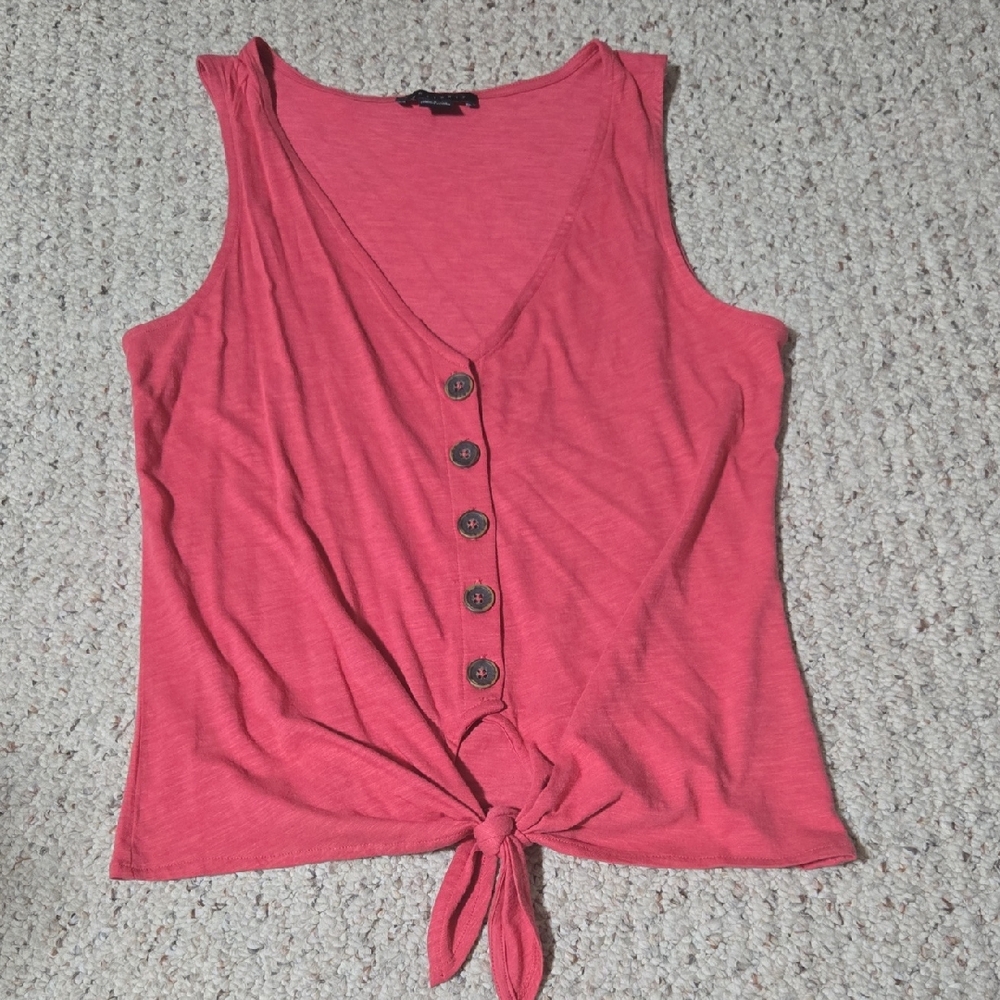 Sanctuary Pink Button-Down Tank Top